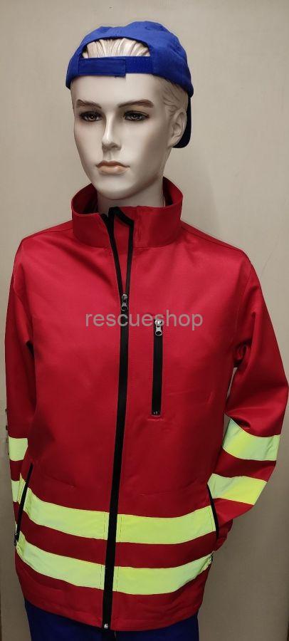 Mentős piros taktikai dzseki